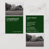 Carte De Visite Paysage du parc (ton chaud BW) - Vert foncé (Devant / Derrière)