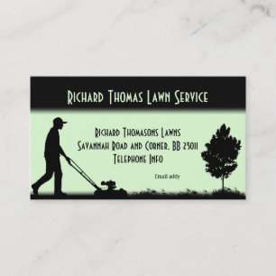 Carte De Visite Paysage du service de pelouse Vert clair