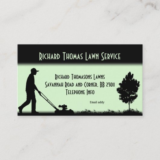 Carte De Visite Paysage du service de pelouse Vert clair (Devant)