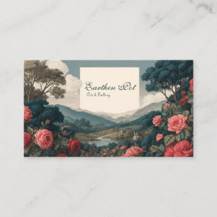 Carte De Visite Paysage Enchanté de la Rose Rouge du Livre Illustr