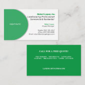 Carte De Visite Paysage / Entretien de pelouse / Casserole / Entre (Devant / Derrière)