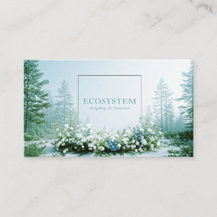 Carte De Visite Paysage éthéré de forêt enneigée aux pins en hiver