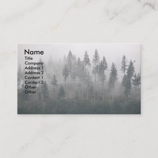 Carte De Visite Paysage forestier À feuillage persistant (Devant)