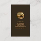 Carte De Visite Paysage frontalier de la maison Creative Gold (Dos)