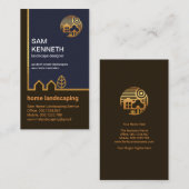 Carte De Visite Paysage frontalier de la maison Creative Gold (Devant / Derrière)