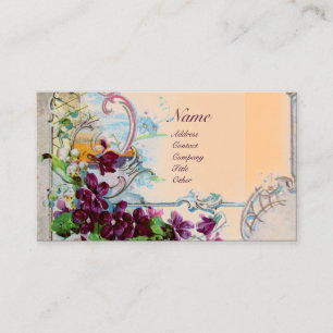 Carte De Visite Paysage hivernal ROMANTICA, Pansies rose blanc