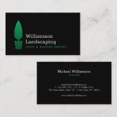Carte De Visite Paysage, jardinage vert Topiary Logo II (Devant / Derrière)