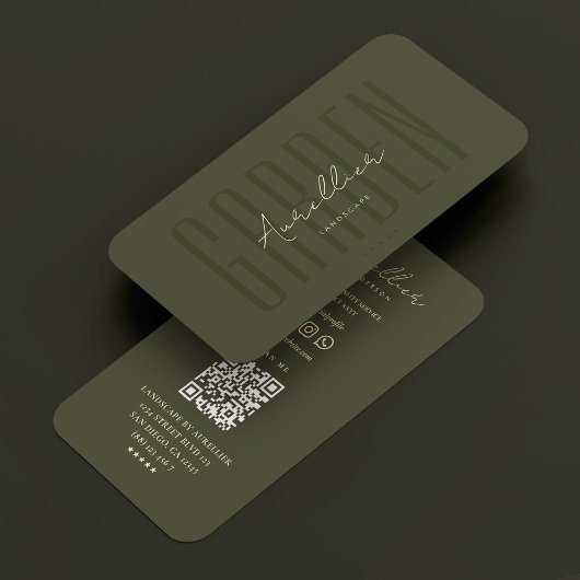 Carte De Visite Paysage jardinier Botaniste Arboriste vert moderne