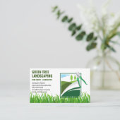 Carte De Visite Paysage | Logo de jardin extérieur (Debout devant)