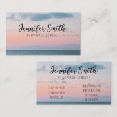 Carte De Visite Paysage marin rose doux Nautique (Devant / Derrière)