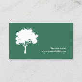 Carte De Visite Paysage minimaliste d'arbre blanc vert (Devant)