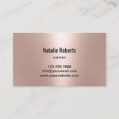 Carte De Visite Paysage Moderne Rose Gold Soin de pelouse (Dos)