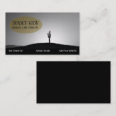 Carte de visite paysage noir blanc Sunset (Devant / Derrière)