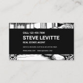 Carte De Visite Paysage noir et blanc Immobilier (Dos)