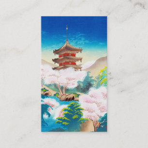 Carte De Visite Paysage oriental japonais de pagoda de Keisui au