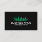 Carte De Visite Paysage professionnel de l'arbre vert noir (Devant)