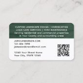 Carte De Visite Paysage Rustique Photo Woodgrain Vert Moderne (Dos)