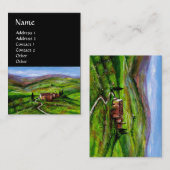 CARTE DE VISITE PAYSAGE TOSCANE AUX COLLINES VERTES (Devant / Derrière)