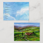 CARTE DE VISITE PAYSAGE TOSCANE AUX COLLINES VERTES (Devant / Derrière)