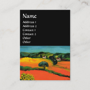 Carte De Visite PAYSAGE TOSCANE AVEC DÉSOLLEURS, Noir