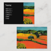 Carte De Visite PAYSAGE TOSCANE AVEC DÉSOLLEURS, Noir (Devant / Derrière)