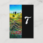CARTE DE VISITE PAYSAGE TOSCANE AVEC MONOGRAMME POPIES (Dos)