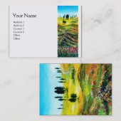 Carte De Visite PAYSAGE TOSCANE AVEC POPIES, blanc (Devant / Derrière)
