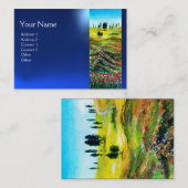 Carte De Visite PAYSAGE TOSCANE AVEC POPIES, saphir bleu (Devant / Derrière)