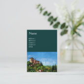 CARTE DE VISITE PAYSAGE TOSCANE, VILLAGE MÉDIÉVAL ANTIQUE (Debout devant)