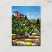 Carte De Visite PAYSAGE TOSCANE, VILLAGE MÉDIÉVAL ANTIQUE, Bleu (Dos)