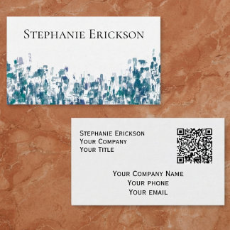 Carte De Visite Paysage urbain Abstrait Turquoise vibrant