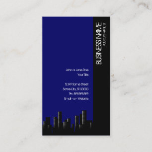 Carte De Visite paysage urbain bleu-foncé