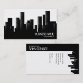 Carte De Visite paysage urbain noir et blanc (Devant / Derrière)