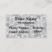 Carte De Visite Paysage urbain noir et blanc de vecteur (Dos)
