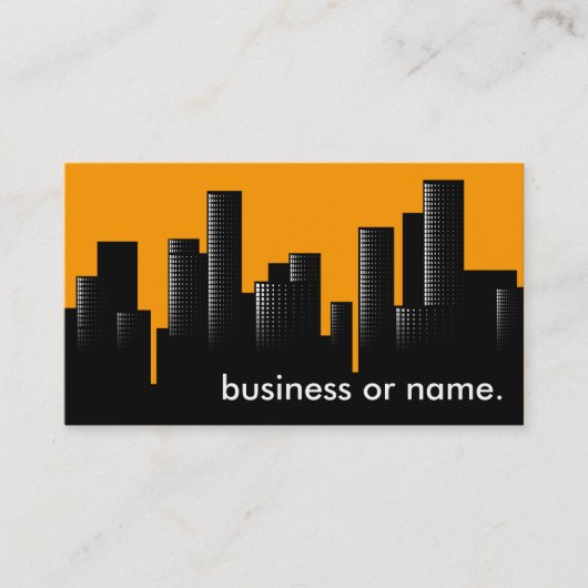 Carte De Visite paysage urbain orange (Devant)