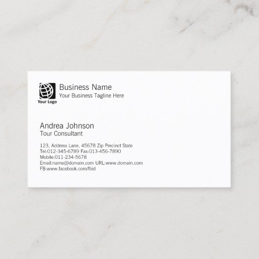 Carte de visite paysager de la plage de Palm Tree (Dos)