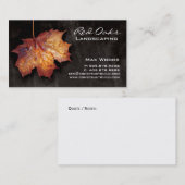 Carte de visite paysager Feuille d'érable noire (Devant / Derrière)
