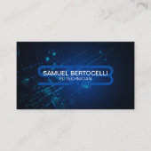 Carte De Visite PC Technician Bold Monogramme Circuits informatiqu (Devant)
