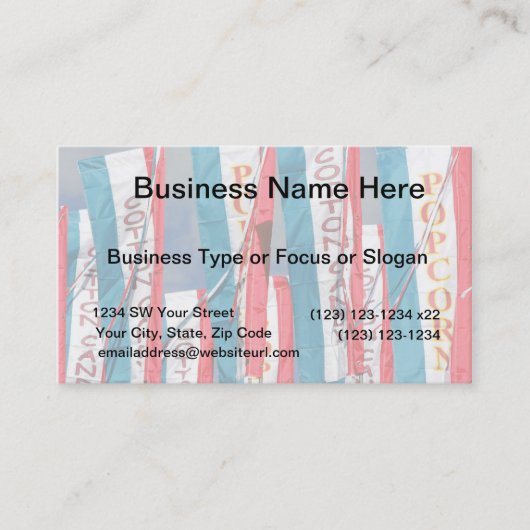 Carte De Visite Pcorn Cotton Candy Fair Flags (Devant)