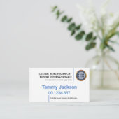 Carte De Visite PDG fondateur de Minimalist Plain Blue Lines (Debout devant)