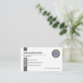 Carte De Visite PDG fondateur des icônes Grises Retro (Debout devant)