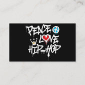 Carte De Visite Peace Love Hip hop Dancing (Dos)