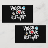Carte De Visite Peace Love Hip hop Dancing (Devant / Derrière)