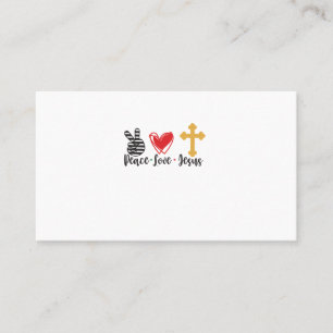 Carte De Visite Peace Love Jesus cross-01