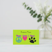 Carte De Visite Peace Love & Paws (Debout devant)