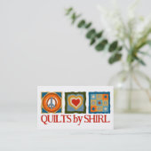 Carte De Visite Peace love quilt hippie quilter blocs de quilter (Debout devant)