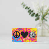 Carte De Visite Peace love yarn knitter knitting crochet (Debout devant)
