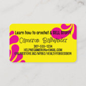 Carte De Visite Peace love yarn knitter knitting crochet (Dos)