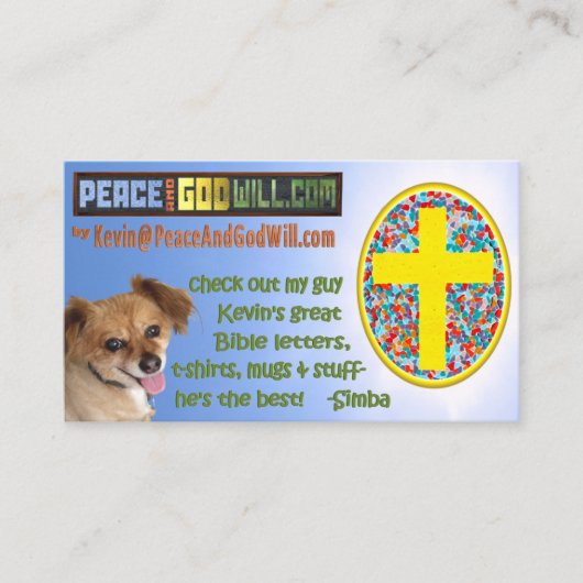 Carte De Visite PeaceAndGodWill.com (Devant)