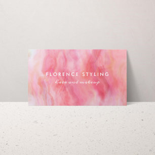 Carte De Visite Peach Aquarelle rose Hair Maquillage Styliste